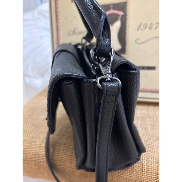 Danielle Nicole Black Faux Leather Small Studded Bag Top Handle & Crossbody - Picture 12 of 16